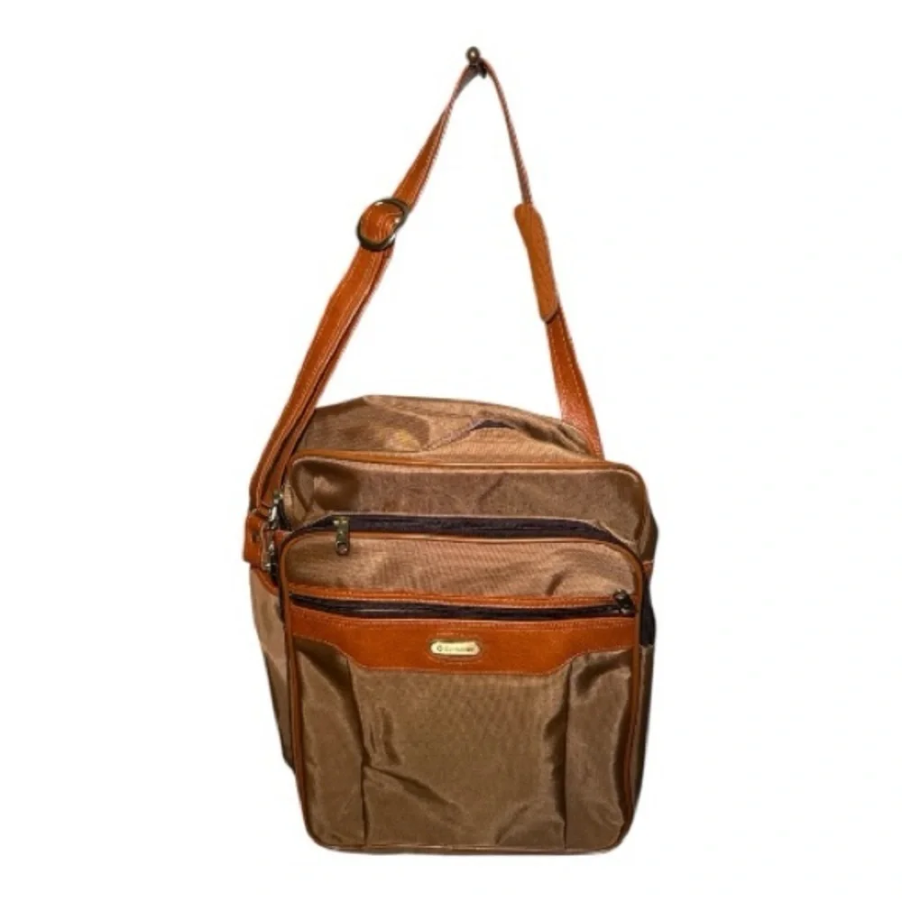 Vintage Samsonite Shoulder Messenger Luggage Bag Tan Brown